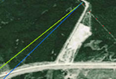 3d seismic survey info superimposed on aerial photograph